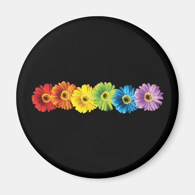 Rainbow Daisies Magnet (Front)