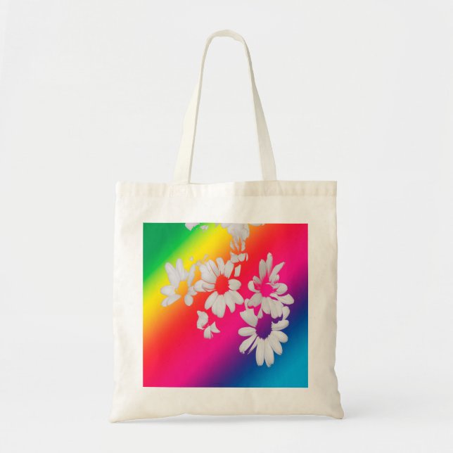 Rainbow daisies tote bag (Front)