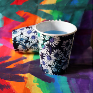 Rainbow Daisy flower pattern springtime Paper Cups