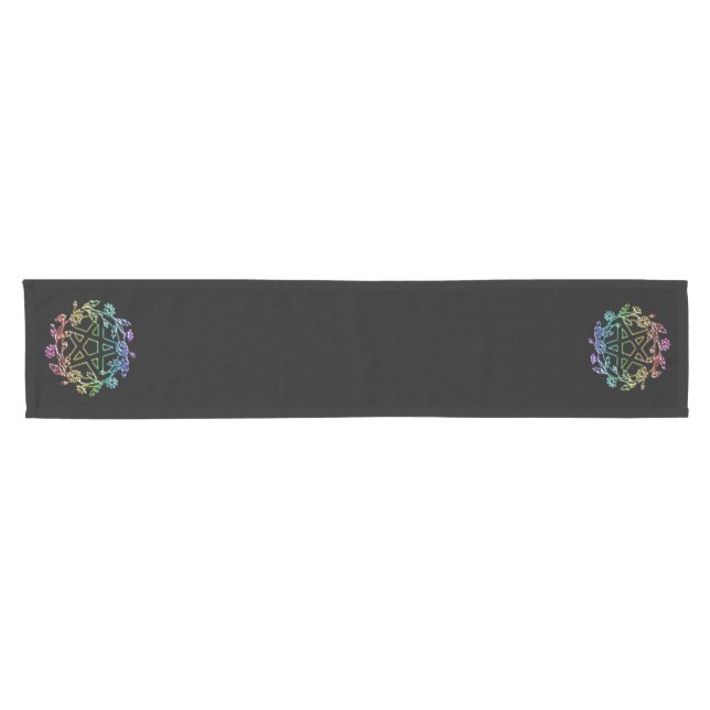 Rainbow Daisy Pentacle Altar Cloth (Horizontal)