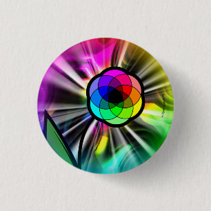 Rainbow daisy starburst button