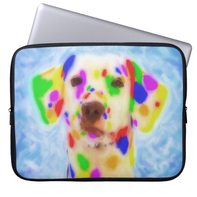 Rainbow Dalmatian Laptop Sleeve (Front)