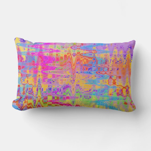 Rainbow Dance Abstract Outdoor Pillow (Front)