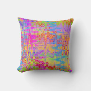 Rainbow Dance Abstract Throw Pillow