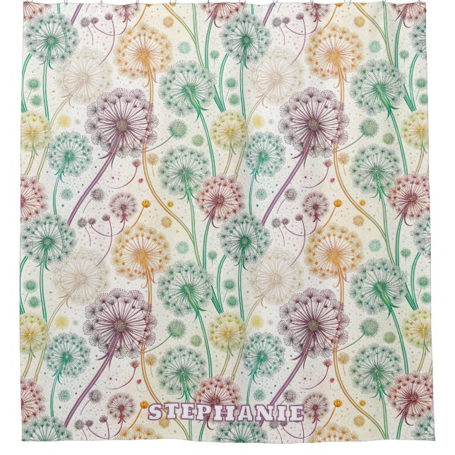 Rainbow Dandelion Breeze – Whimsical Floral (Front)
