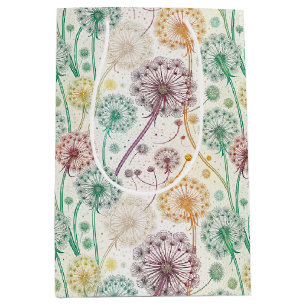 Rainbow Dandelion Breeze – Whimsical Floral Medium Gift Bag