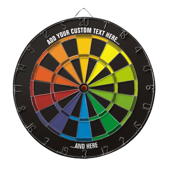 Rainbow Dartboard with Custom Text (Front)