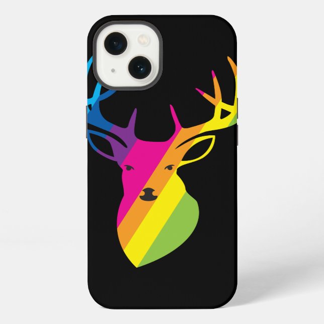 Rainbow deer black edition iPhone case (Back)