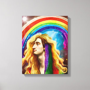 Rainbow Deity Man Of All love Fantasy Art  Canvas Print