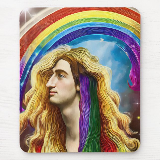 Rainbow Deity Man Of All love Fantasy Art   Mouse Pad (Front)