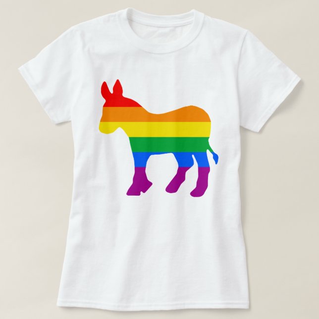 Rainbow Democrat T-Shirt (Design Front)