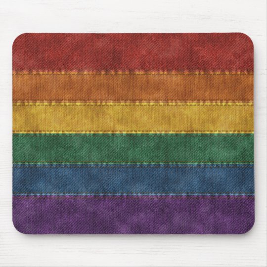 Rainbow Denim Flag Mouse Pad