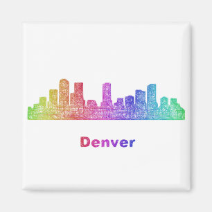 Rainbow Denver skyline Magnet