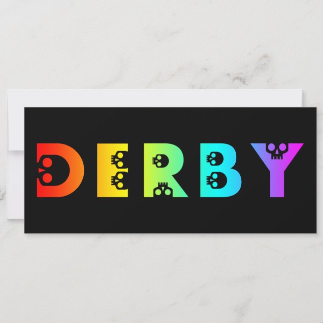 rainbow derby skullphabet invitation (Front)