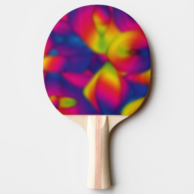 Rainbow Design Blue Inside Ping Pong Paddle (Back)