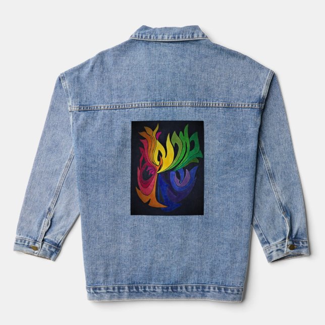 rainbow design denim jacket (Back)