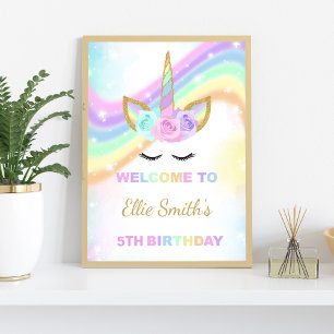 Rainbow Design Unicorn Welcome Signs