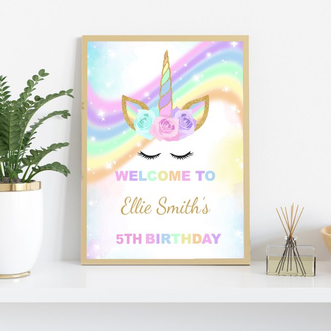 Rainbow Design Unicorn Welcome Signs (Rainbow Design Unicorn Welcome Signs)