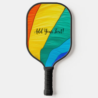 Rainbow Design with Personalization Pickleball Paddle