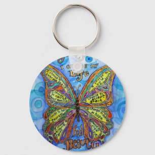 Rainbow Diabetes Butterfly Keychain