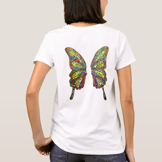 Rainbow Diabetes My Life My Choice Butterfly Shirt (Back)