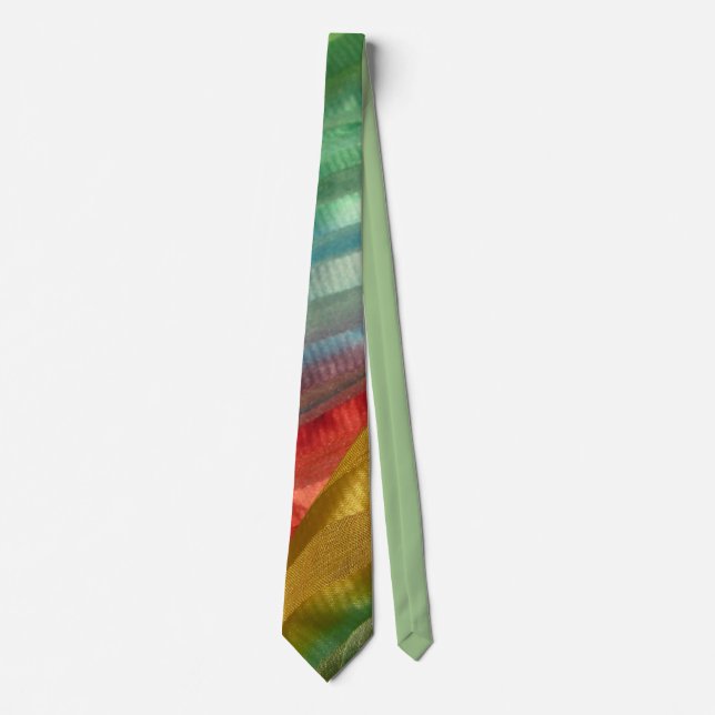 Rainbow Diagonal Multicolored Fabric Photo Tie (Front)