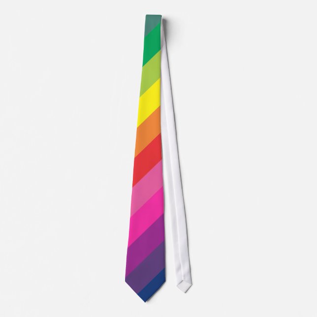 Rainbow Diagonal Stripes Tie (Front)