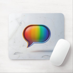Rainbow Dialogue Icon Mouse Pad
