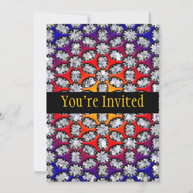 Rainbow & Diamond Beauty Invitation (Front)