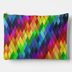 Rainbow Diamond Geometric Pattern Accessory Pouch
