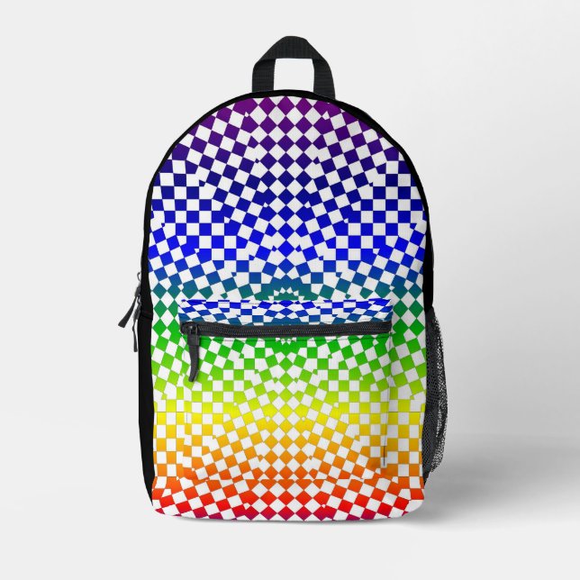 Rainbow Diamond Pattern All over print backpack (Front)