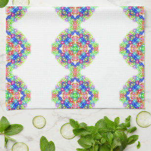 Rainbow Diamond Pattern Boho Kitchen / Bath Towel