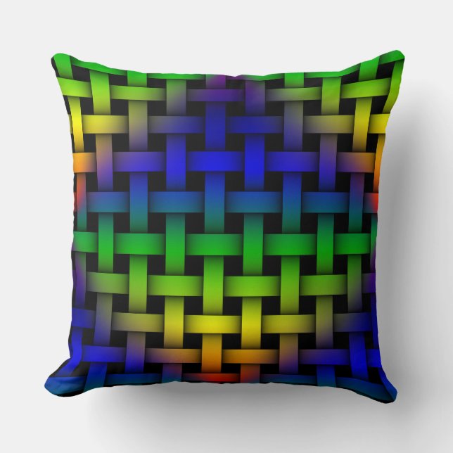 Rainbow Diamond Rouge Jaune Vert Bleu Coussin (Recto)