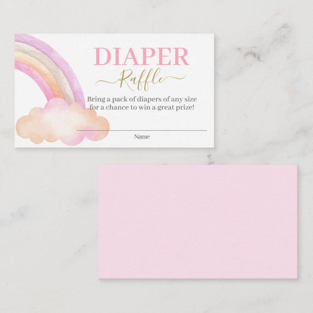 Rainbow Diaper Raffle Enclosure Card (Front/Back)