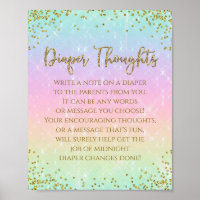 Rainbow Diaper Thoughts Baby Shower Game