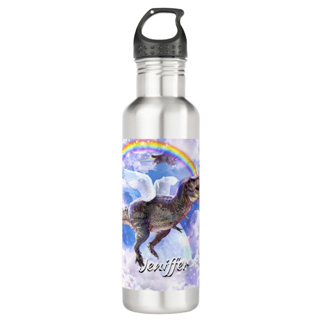 Rainbow dinosaur unicorn dinocorn                  710 ml water bottle (Front)