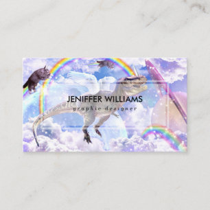 Rainbow dinosaur unicorn dinocorn                  business card