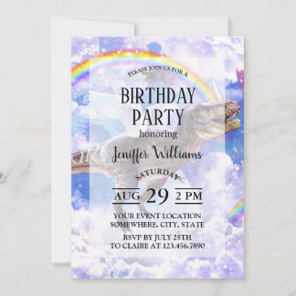 Rainbow dinosaur unicorn dinocorn                  invitation