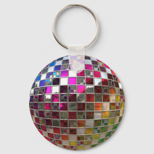 Rainbow Disco Ball Mirrors Keychain