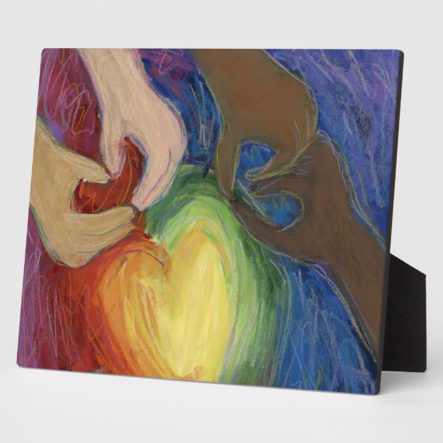 Rainbow Diversity Hearts DEI Art Imprimer Plaques (Côté)