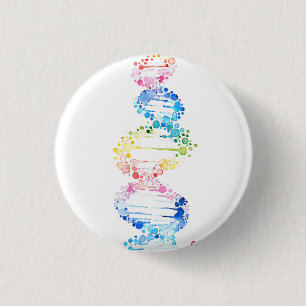 Rainbow DNA 1 Inch Round Button