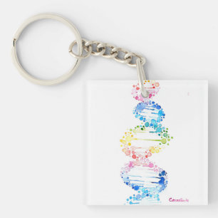 Rainbow DNA Keychain