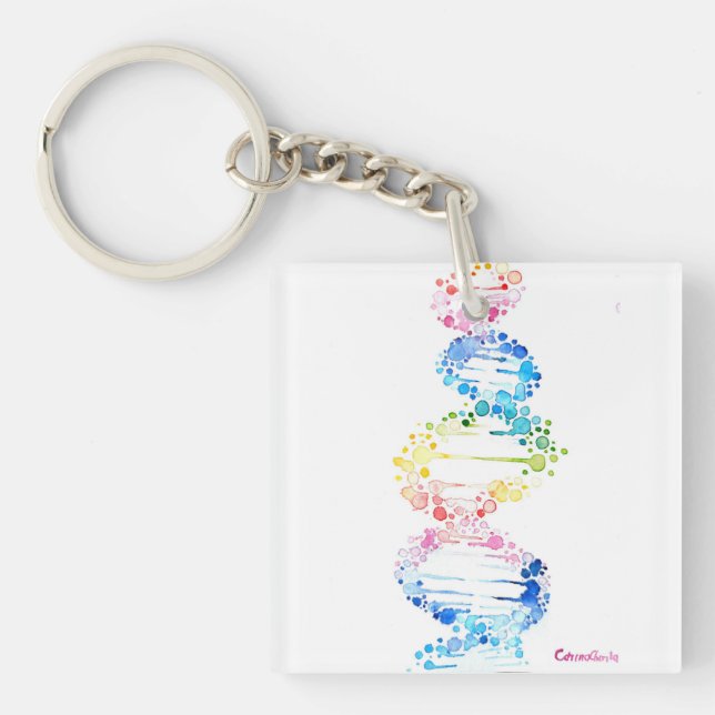 Rainbow DNA Keychain (Front)