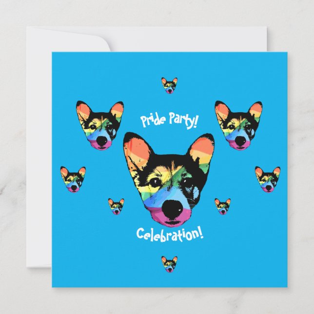 Rainbow Dog, card, invitation card (Front)