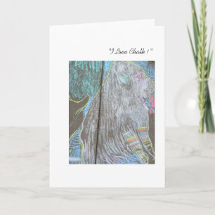 Rainbow Dog Chalk Party Card