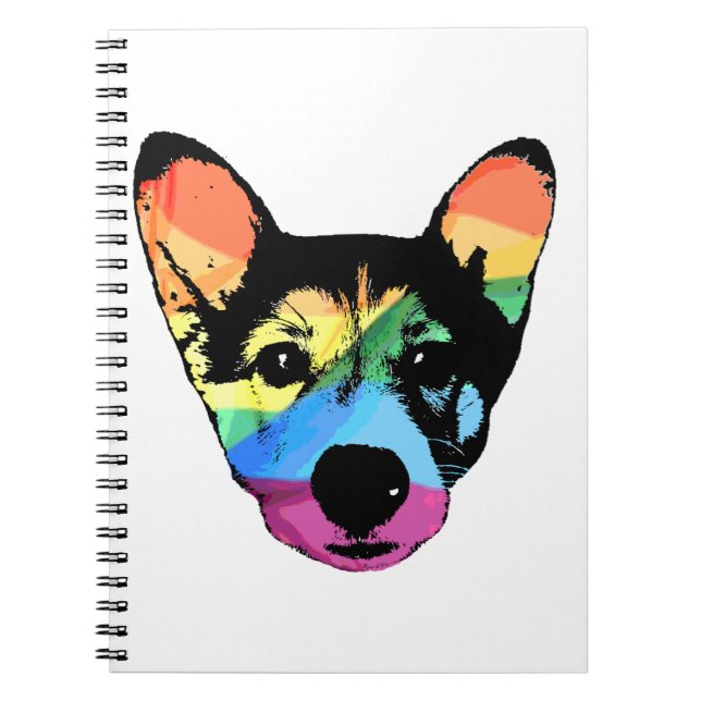 Rainbow Dog, note book, spiral notebook (Front)
