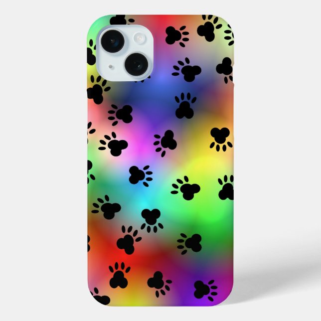 Rainbow Dog Paw Prints Case-Mate iPhone Case (Back)