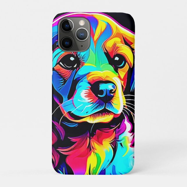 Rainbow Dog Portrait Art Case-Mate iPhone Case (Back)