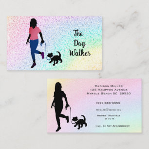Rainbow Dog Walker/ Pet Sitter  Business Card