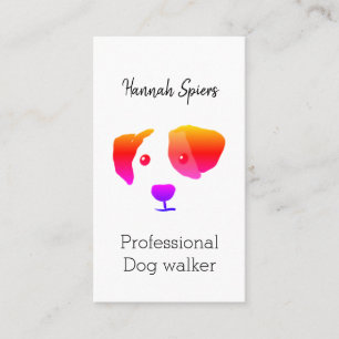 Rainbow Dog Walking Dog Groomer Business Card